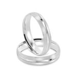 Par Aliança Prata Abaulada Semi Anatômica  Friso 4mm  801517