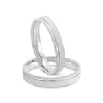 Par Aliança Prata Reta Semi Anatômica  Friso 3mm 801927/801928