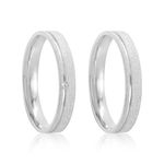 Par Aliança Prata Reta Semi Anatômica  Friso 3mm 801927/801928