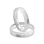 Par Aliança Prata Abaulada Semi Anatômica  Friso 4,2mm 801921