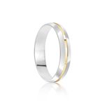 Par Aliança Prata Abaulada Semi Anatômica   Friso 4mm  800603