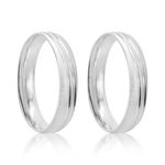 Par Aliança Prata Abaulada Semi Anatômica  Friso 4,2mm 801921