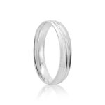 Par Aliança Prata Abaulada Semi Anatômica  Friso 4,2mm 801921