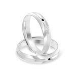Par Aliança Prata Abaulada Semi Anatômica  Friso  4mm  800272/800273