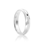 Par Aliança Prata Abaulada Semi Anatômica  Friso  4mm  800272/800273