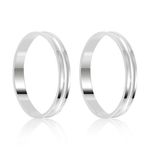Par Aliança Prata Côncava  Friso 3mm  800389