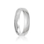 Par Aliança Prata Abaulada Semi Anatômica  Friso  4mm 801890/801891