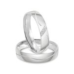 Par Aliança Prata Abaulada Semi Anatômica  Friso  4mm 801890/801891