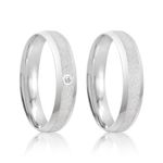 Par Aliança Prata Reta Semi Anatômica 4mm 801858/801859