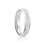 Par Aliança Prata Reta Semi Anatômica 4mm 801858/801859