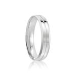 Par Aliança Prata Reta Semi Anatômica  Friso 4,5mm  801878/801879