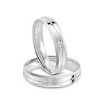 Par Aliança Prata Reta Semi Anatômica  Friso 4,5mm  801878/801879