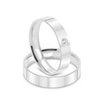Par Aliança Prata Reta Semi Anatômica 4mm 801300/801299
