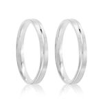 Par Aliança Prata Reta Semi Anatômica  Friso 2,5mm  801926