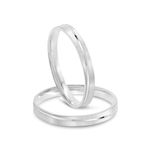 Par Aliança Prata Reta Semi Anatômica  Friso 2,5mm  801926