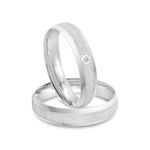 Par Aliança Prata Reta Semi Anatômica 4mm 801858/801859