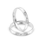 Par Aliança Prata Abaulada  Friso 3mm 800388