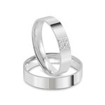 Par Aliança Prata Reta Semi Anatômica 4mm 801894/801895