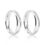 Par Aliança Prata Abaulada Semi Anatômica 3mm 800263/800286