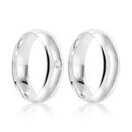 Par Aliança Prata Abaulada Semi Anatômica 6mm 800265/800264
