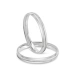 Par Aliança Prata Abaulada Semi Anatômica  Friso 3mm 801862
