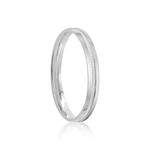 Par Aliança Prata Abaulada Semi Anatômica  Friso 3mm 801862