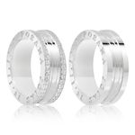 Par Aliança Prata  Reta Gravação Externa  8mm  801874/801875