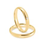 Par Aliança Ouro 18k Abaulada 3,2mm Diamante 2pts (800074/075)