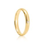 Par Aliança Ouro 18k Abaulada 3,2mm Diamante 2pts (800074/075)
