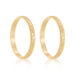 Par Aliança Ouro 18k Reta Trabalhada 2,5mm (801377)