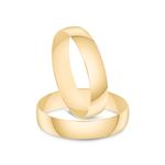 Par Aliança Ouro 18k abaulada 4mm (800421)