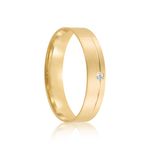 Par Aliança Ouro 18k Reta 4mm Diamante 1pts (802043/2044)
