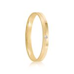 Par Aliança Ouro 18k Reta 2,3mm Diamante 1pts (802028/2029)