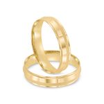 Par Aliança Ouro 18k Ondulada 4mm (801994)