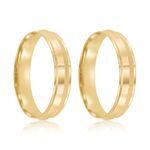 Par Aliança Ouro 18k Ondulada 4mm (801994)