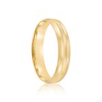 Par Aliança Ouro 18k Abaulada 4mm Diamante 2pts (801992/1993)