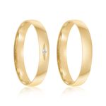 Par Aliança Ouro 18k Abaulada 3,2mm Diamante 1,5pts (801942/1943)