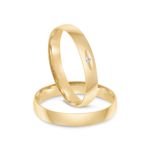 Par Aliança Ouro 18k Abaulada 3,2mm Diamante 1,5pts (801942/1943)