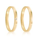 Par Aliança Ouro 18k Reta 2,3mm Diamante 1pts (802028/2029)