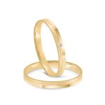Par Aliança Ouro 18k Reta 2,3mm Diamante 1pts (802028/2029)