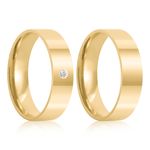 Par Aliança Ouro 18k Reta 5mm Anatômica (800886/887)