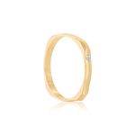 Par Aliança Ouro 18k Quadrada 2,4mm Diamante 1,5pts (801354/1353)