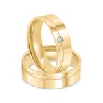 Par Aliança Ouro 18k Anatômica 5,7mm Diamante 3pts (800544/0543)
