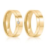 Par Aliança Ouro 18k Anatômica 5,7mm Diamante 3pts (800544/0543)