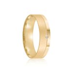 Par Aliança Ouro 18k Reta 5mm Diamante 1pts (802010/2011)
