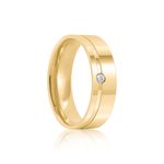 Par Aliança Ouro 18k Anatômica 5,7mm Diamante 3pts (800544/0543)