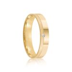 Par Aliança Ouro 18k Reta 4mm Diamante 1pts (802026/2027)