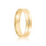 Par Aliança Ouro 18k Reta 4mm Diamante 1pts (801835)