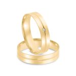 Par Aliança Ouro 18k Reta 4mm Diamante 1pts (801835)