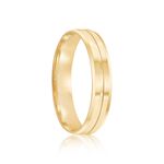 Par Aliança Ouro 18k Reta 4mm Diamante 0,5pt (801938/1939)